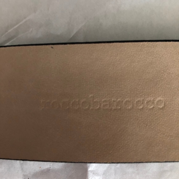 Roccobarocco navy blue suede designer logo belt - Picture 7 of 8